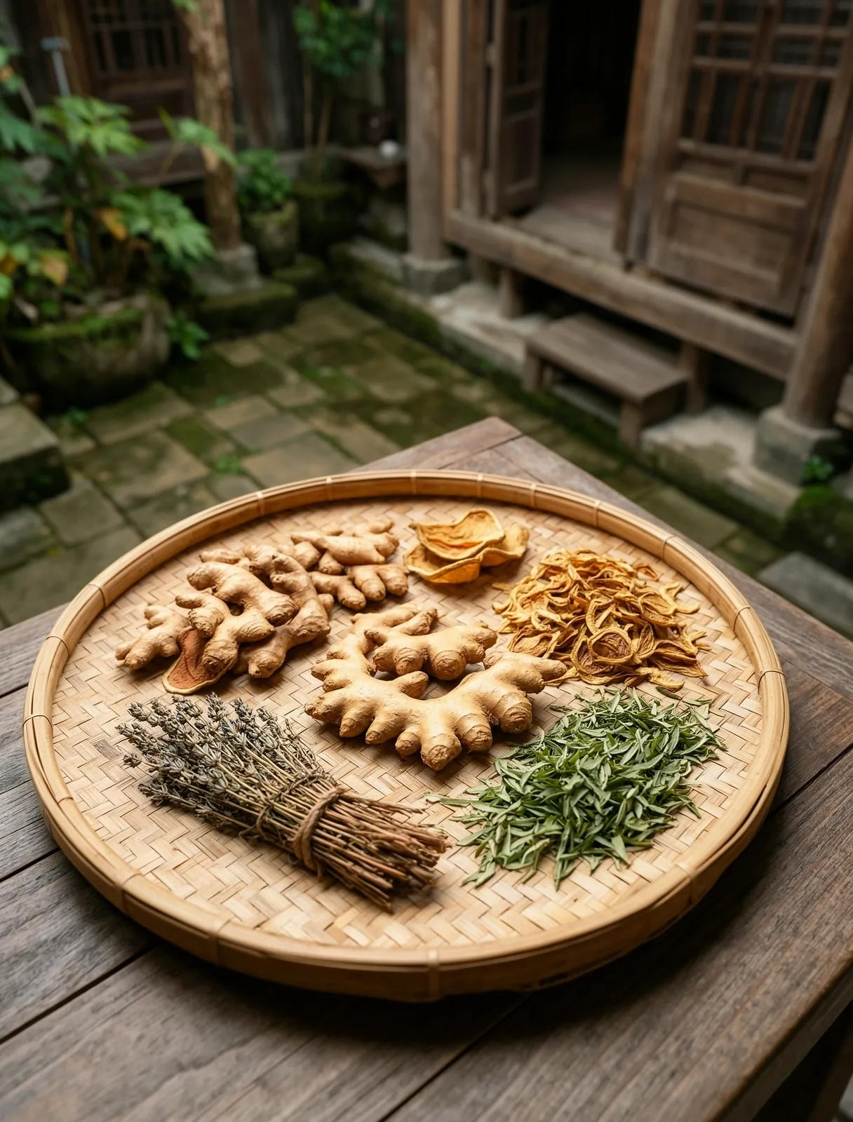 傳統飲食智慧的平靜場景